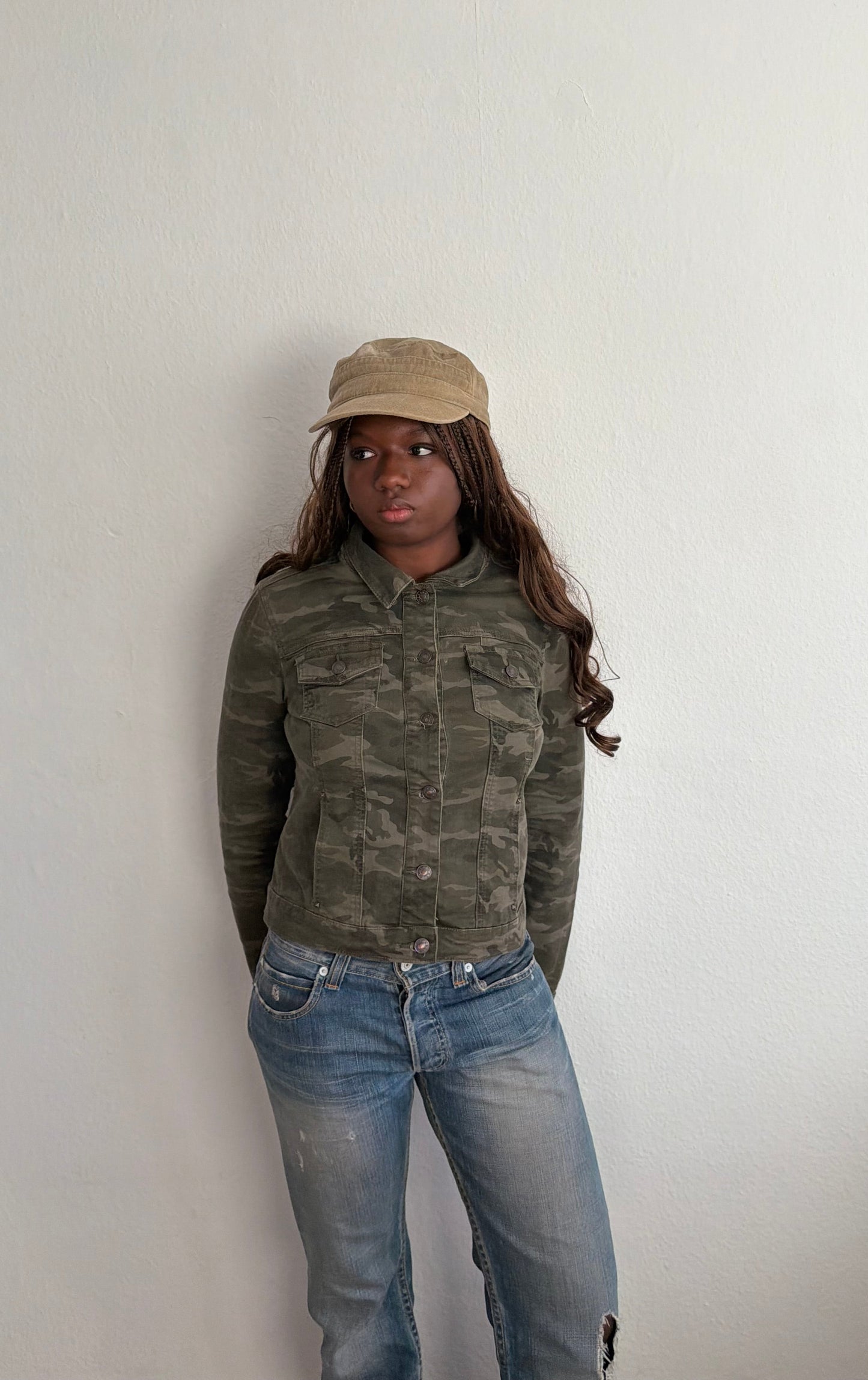 Camouflage jeans jacket