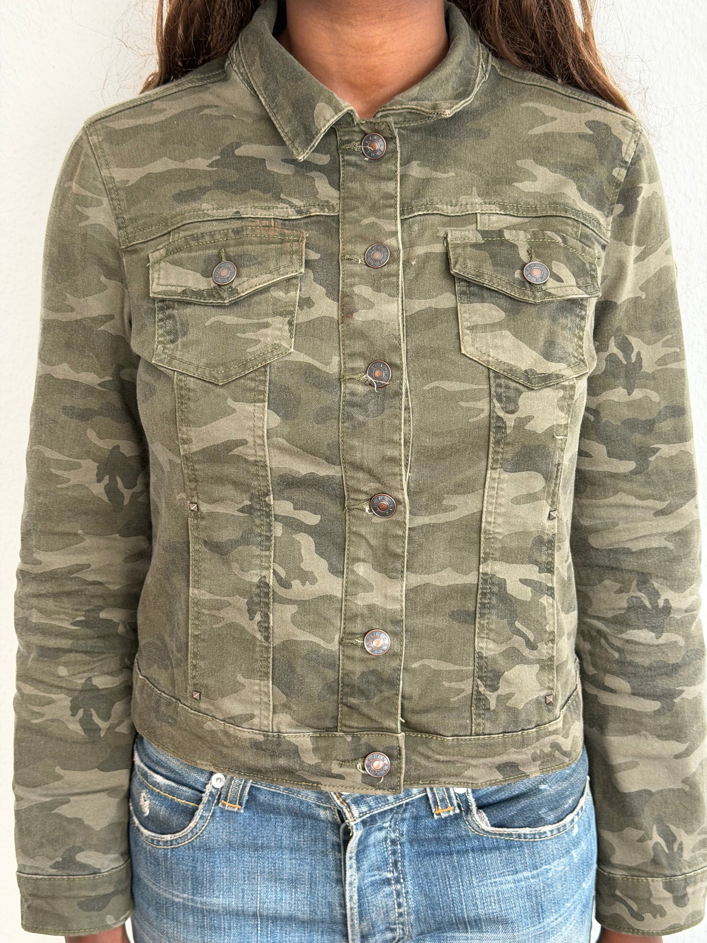 Camouflage jeans jacket