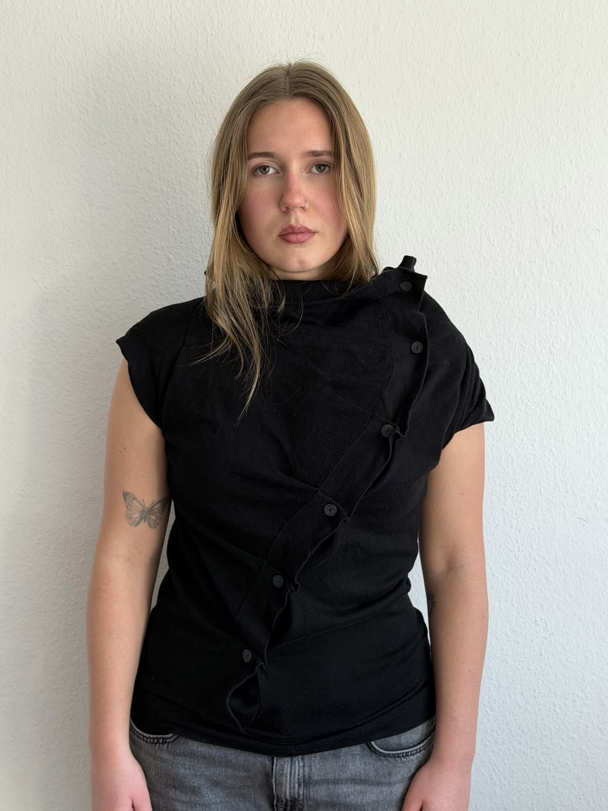Asymmetrical knit top