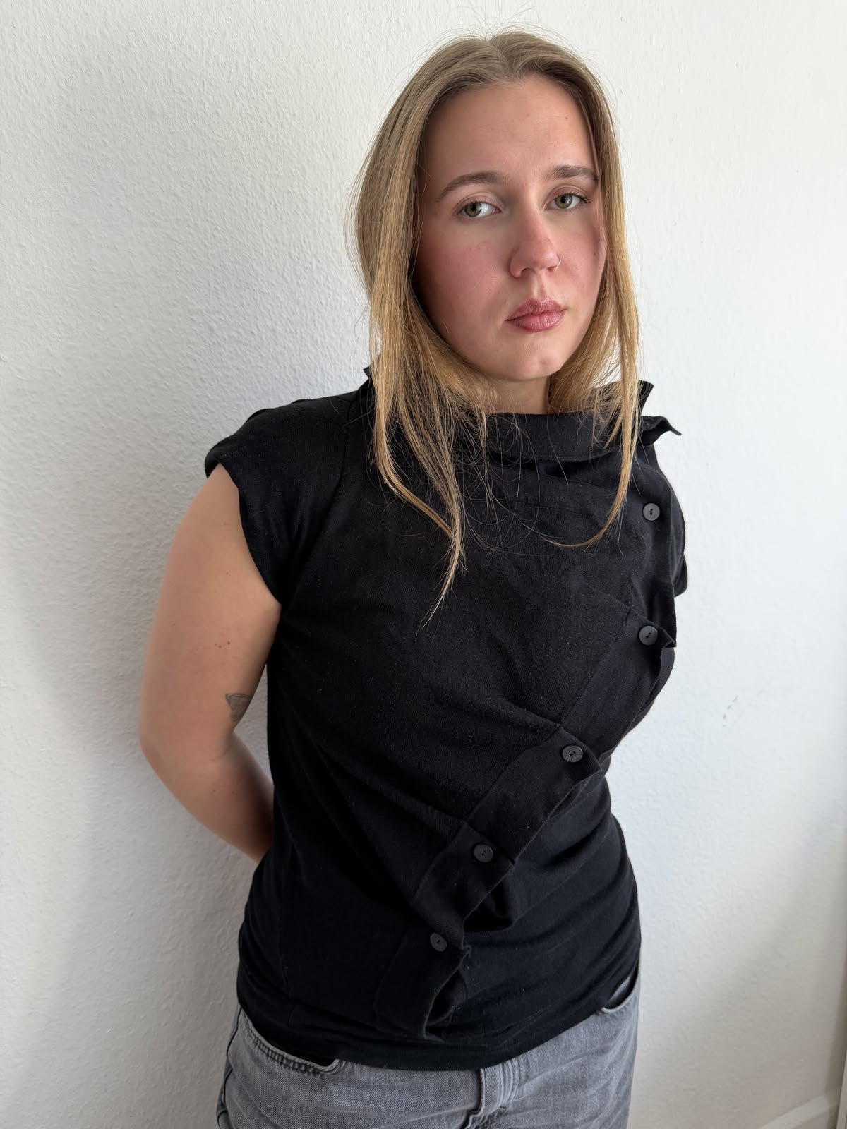 Asymmetrical knit top
